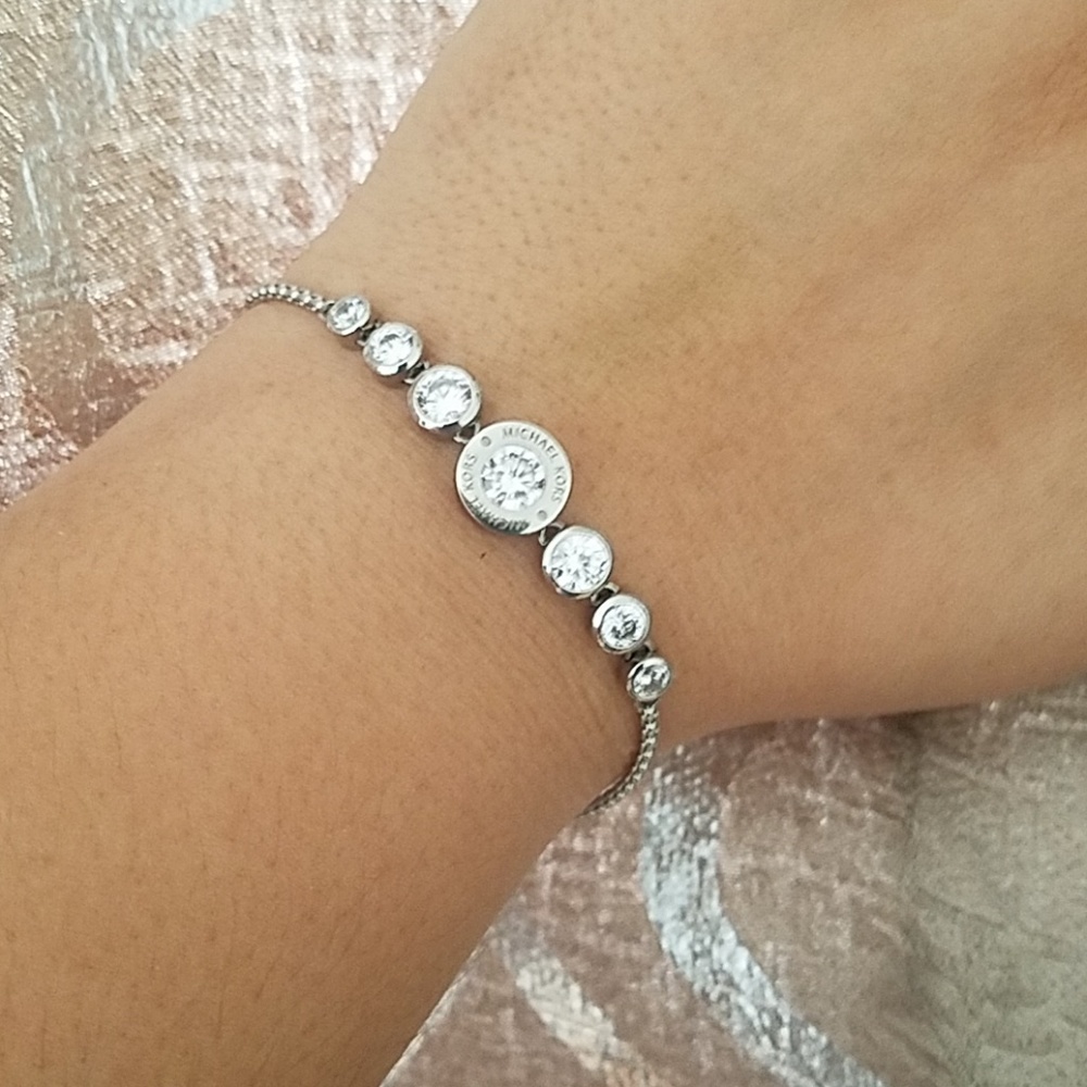 Michael Kors Logo Crystal Slider Bracelet